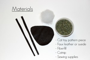 Materials needed to make a cat toy mouse