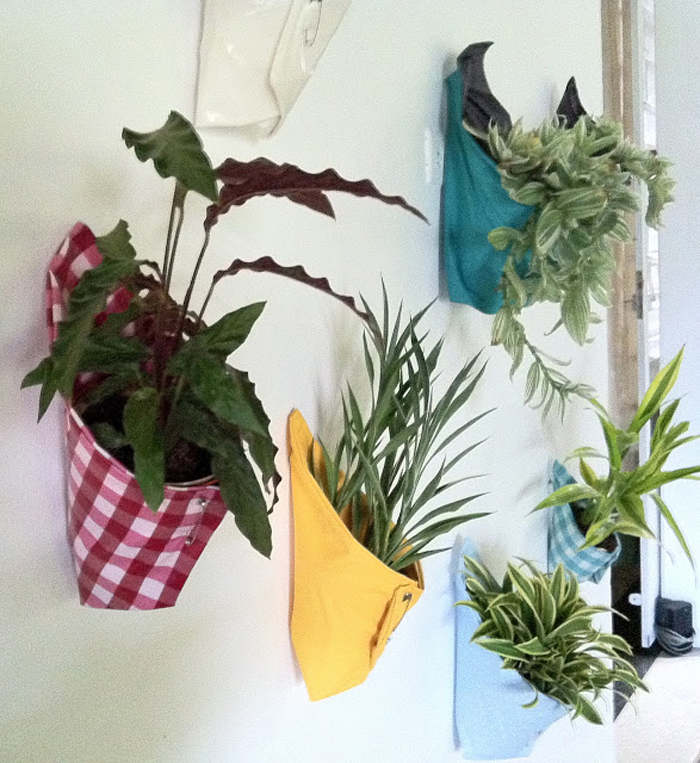 colorful cloth plant holder inspiration 