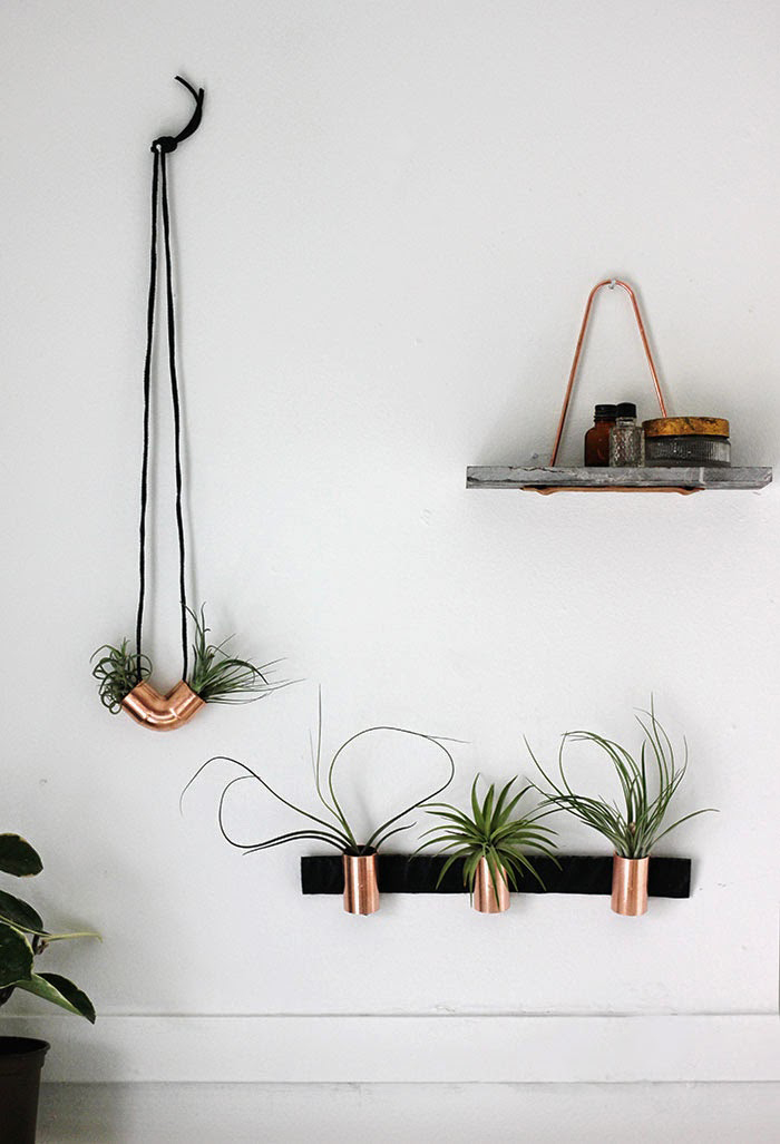 industrial style copper airplant DIY