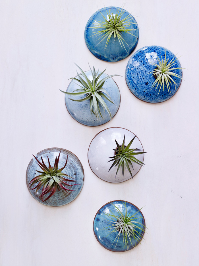 stunning glazed ocean-toned wall planters 