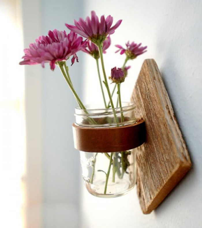 rustic wall sconce for fresh cut flowers DIY