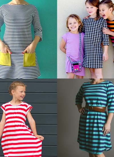 4 T-Shirt Dress Patterns for Girls and Women. I heart these!