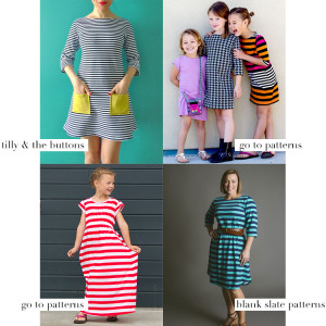 4 T-Shirt Dress Patterns for Girls and Women. I heart these!