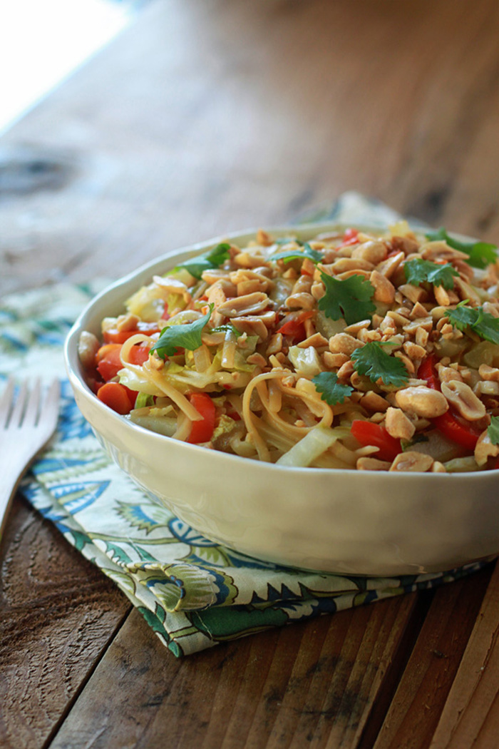 One Pot Peanut Sesame Noodles with Veggies 