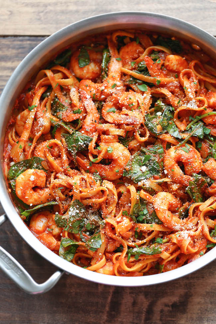 One Pot Shrimp Parmesan Pasta