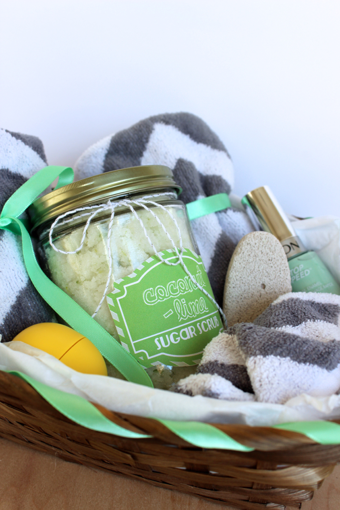 Coconut Lime Sugar Scrub Gift Basket