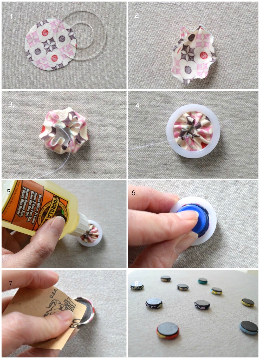 DIY : Fabric Scrap Magnets