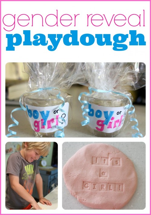 Make your own playdough to announce the gender of your baby