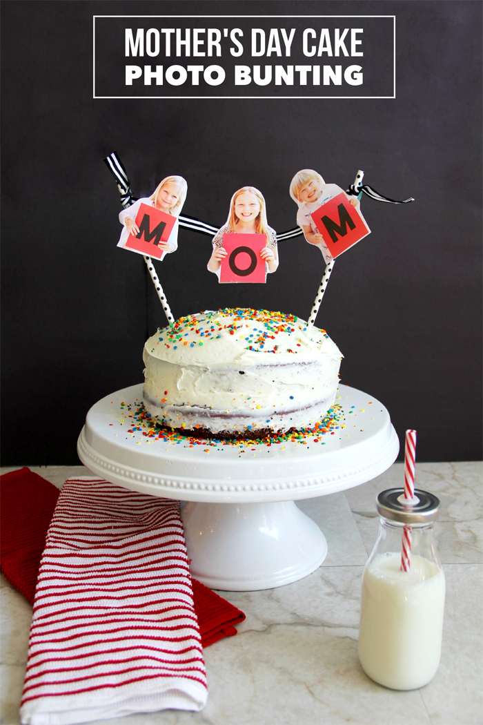 Make Mom smile this Mother's Day with a fun photo bunting on her cake!