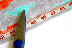 Measure and Cut for Minky Baby Blanket Tutorial
