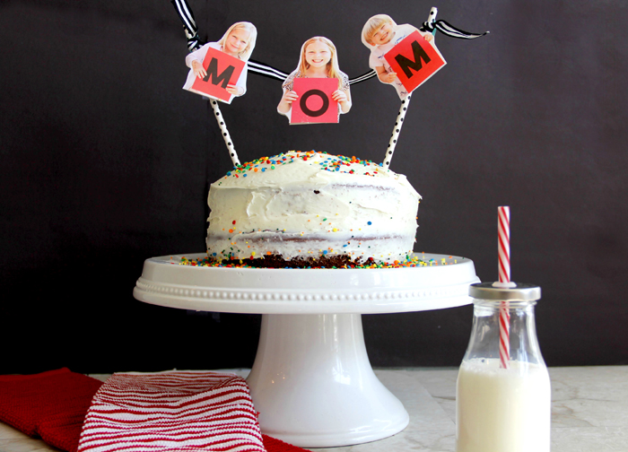 Make Mom smile this Mother's Day with a fun photo bunting on her cake!