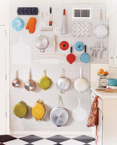 Pegboard Hanging Utensils and Pots