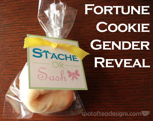 Bake a fortune cookie to announce the gender of your baby