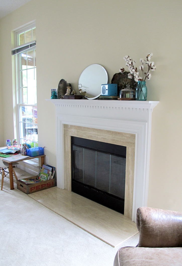 fireplace makeover for under $20