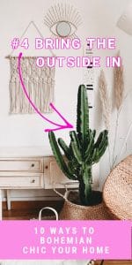 10 WAYS to Bohemian Chic Your Home pink cactus white wall desk macrame