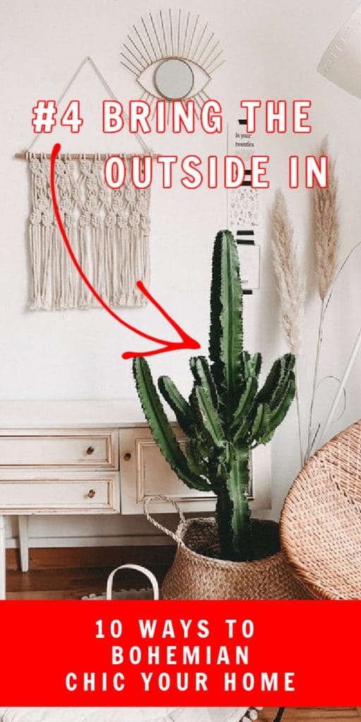 10 WAYS to Bohemian Chic Your Home pink cactus white wall desk macrame