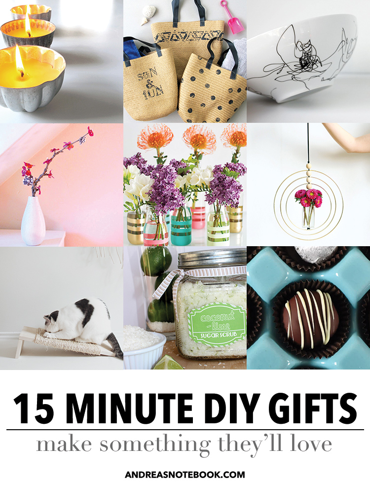 15 Minute DIY gifts to make