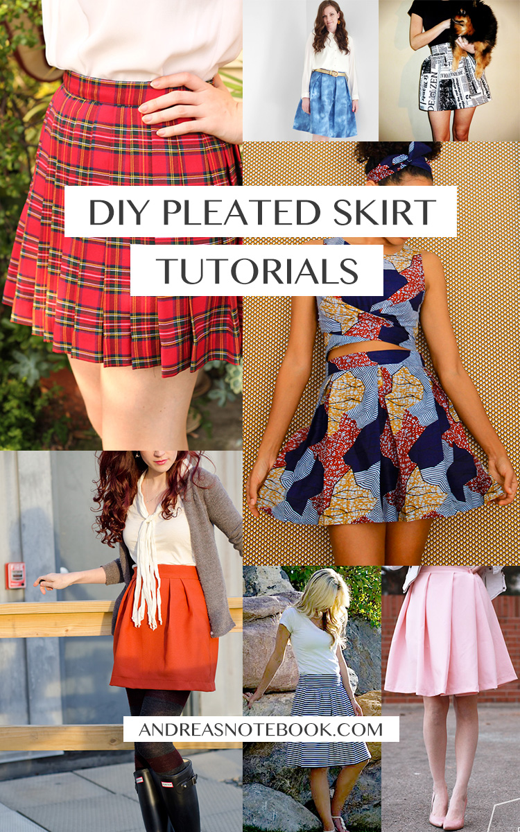 7 beautiful pleated skirt tutorials - SAVE