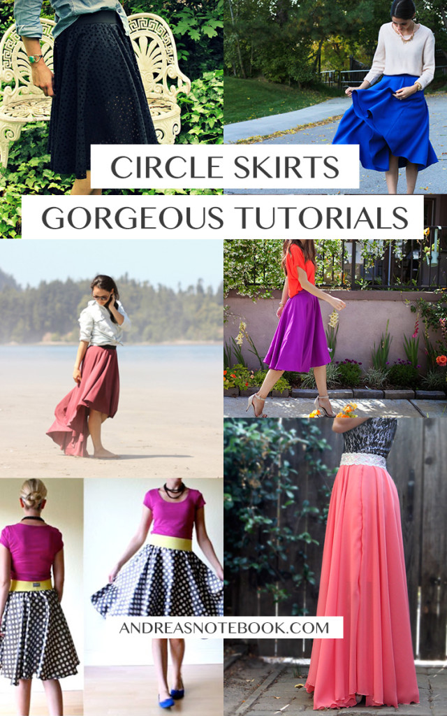 6 gorgeous circle skirt tutorials // AndreasNotebook.com