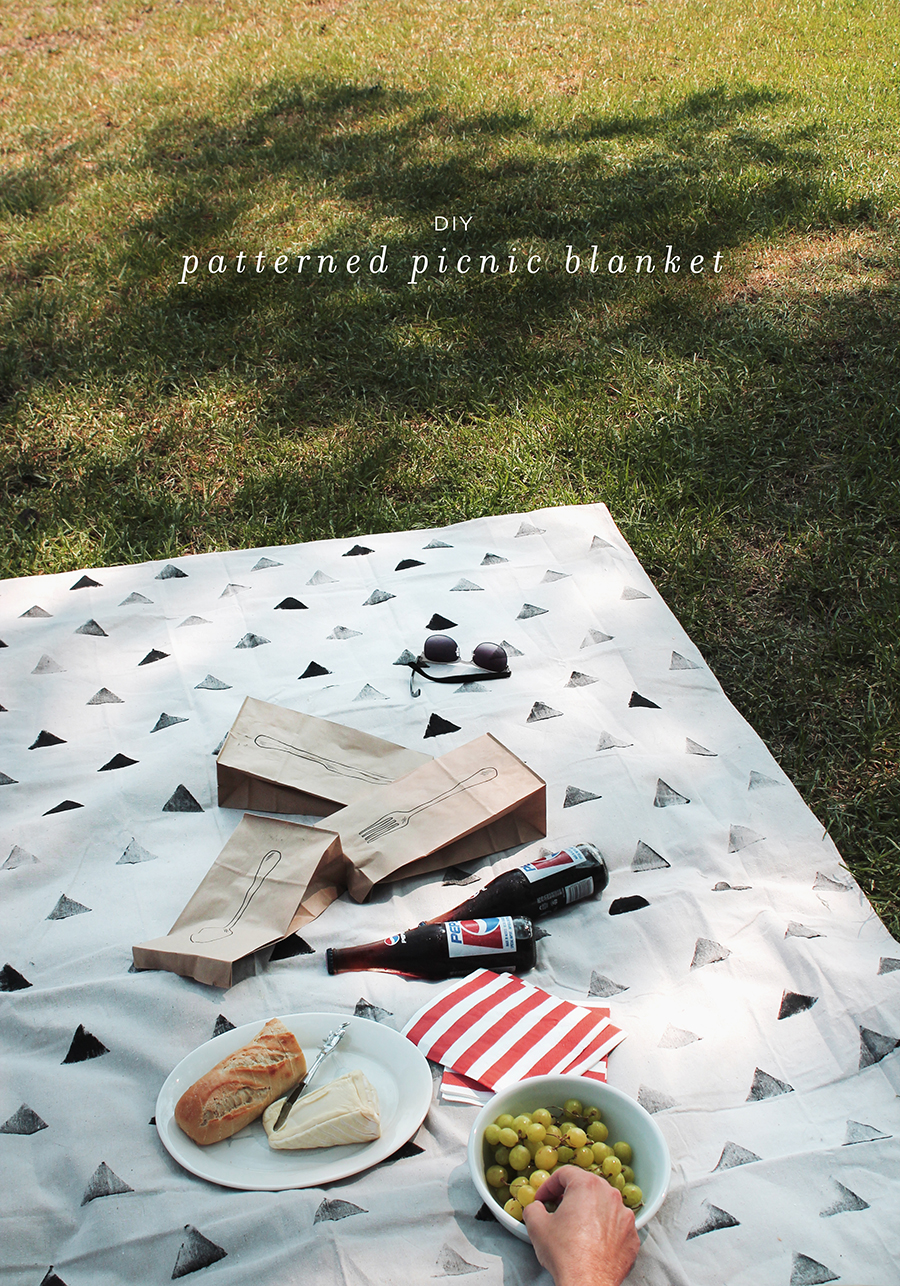 diy-patterned-dropcloth-picnic-blanket