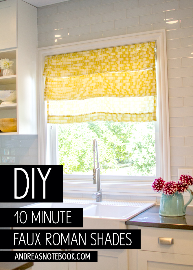 DIY faux roman shades tutorial - can you believe these took 10 minutes??