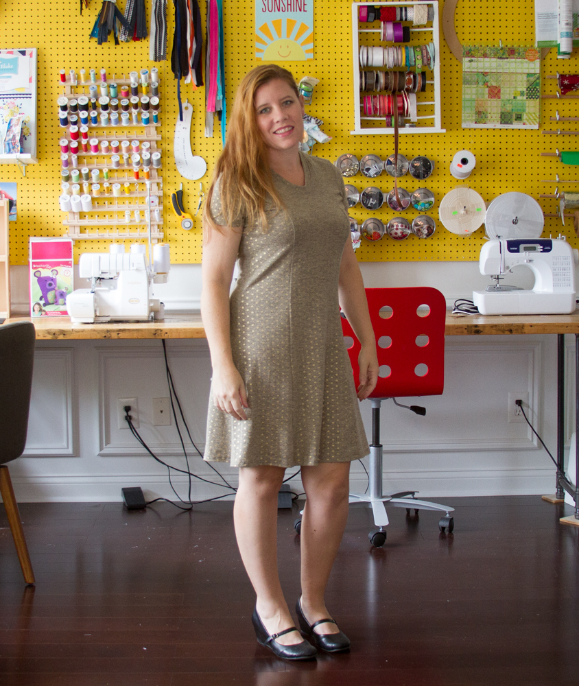 DIY STYLE: gold dot knit dress - LOVE!