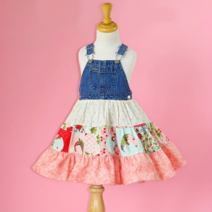 Turn overalls into an adorable twirly dress!