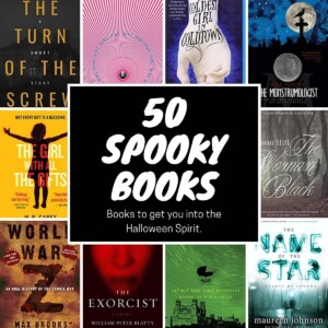 Collage of spooky books.