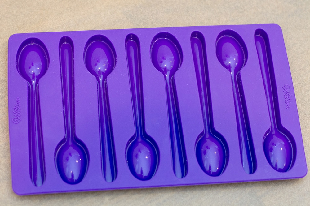 blue silicone spoon mold