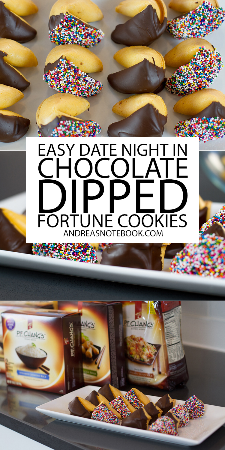 Make chocolate dipped fortune cookies