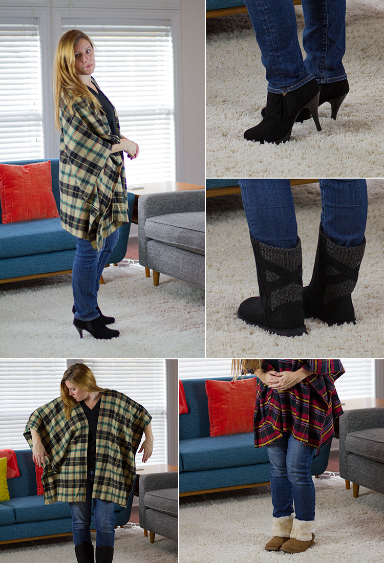 Flannel discount poncho sweater