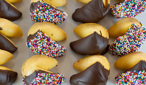 How to make chocolate dipped fortune cookies