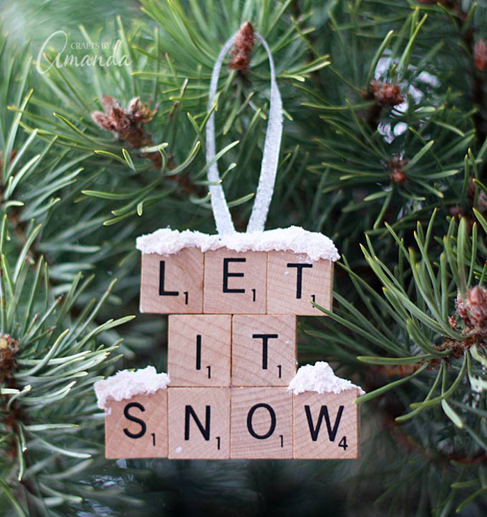 Let It Snow Scrabble Ornament