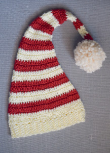 Long tail striped crochet hat pattern