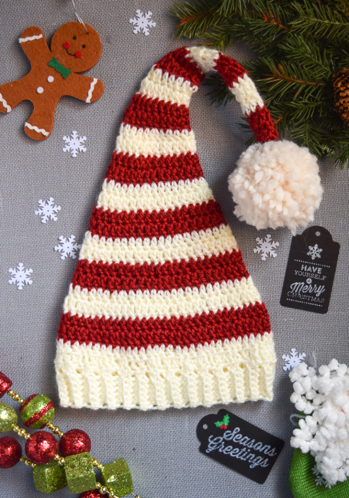 Pixie Elf Striped Newborn Hat Crochet Pattern - Andrea's Notebook
