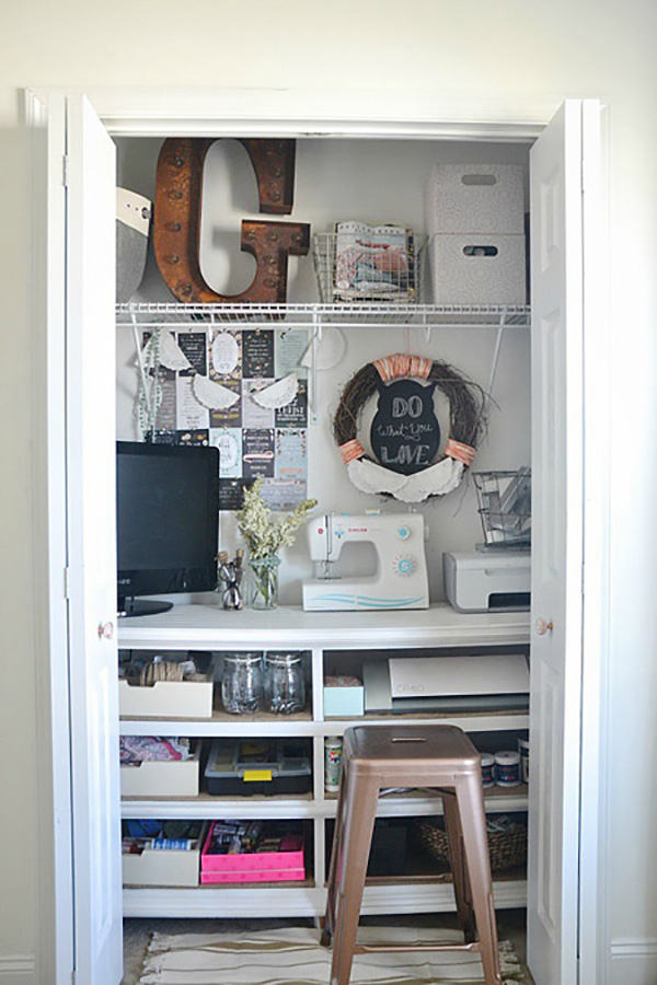 Inspiring Small Sewing Closets