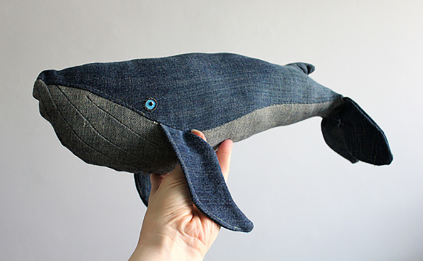 Upcycled Denim Whale