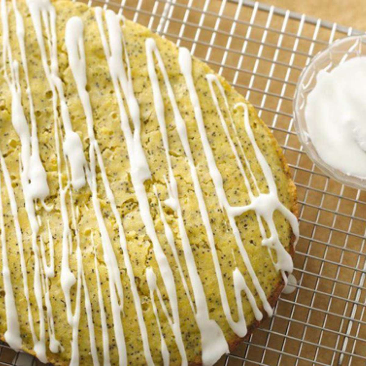 Giant slow cooker lemon poppyseed muffin.