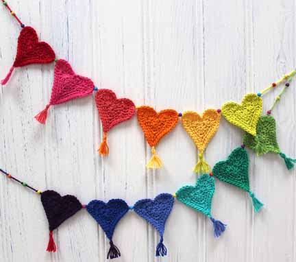 crochet heart bunting tutorial