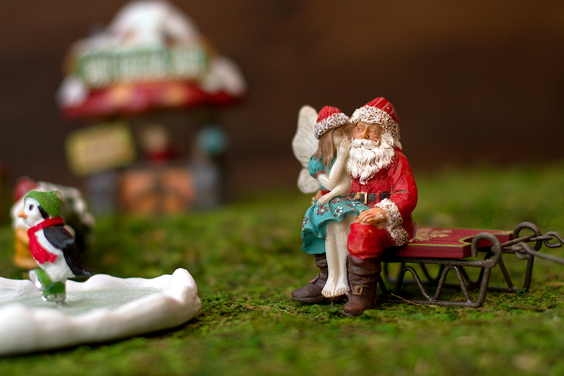 Make an adorable indoor Christmas village fairy garden