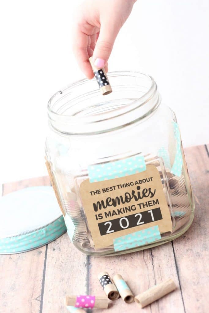 memory jar 2021 hand drop washi tape kraft paper