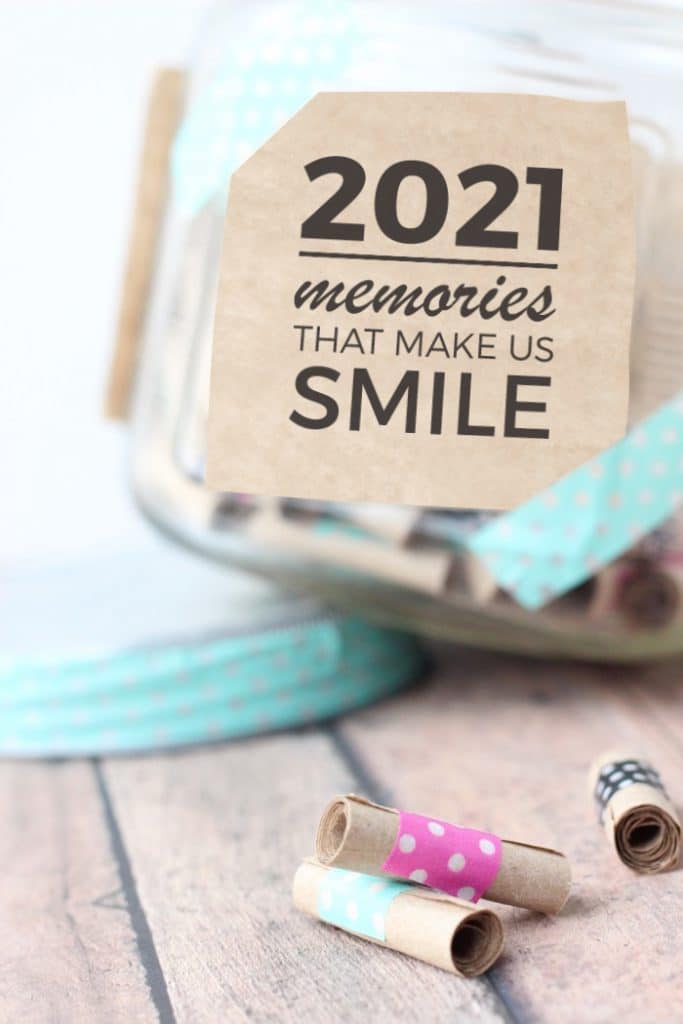 memory jar 2021 free printable washi tape kraft paper glass jar lid aqua pink