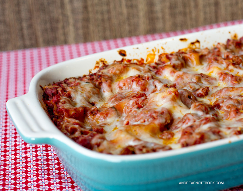 Lasagna recipe with cottage cheese in a casserole dish!