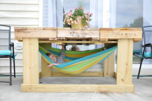 Build a pallet table with hammock