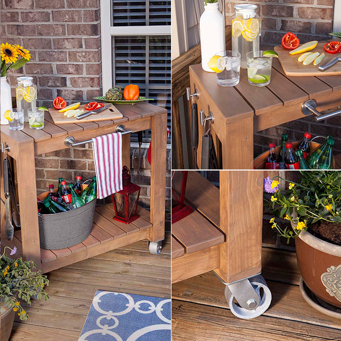 DIY rolling bar cart - free plans