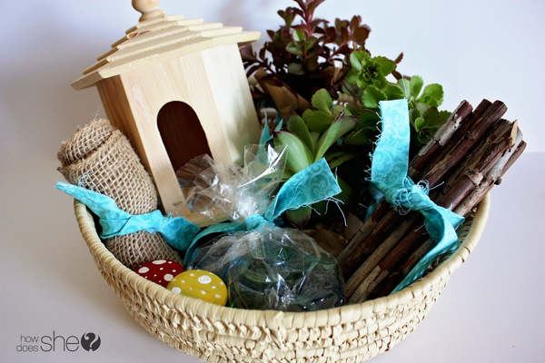 DIY fairy garden gift basket