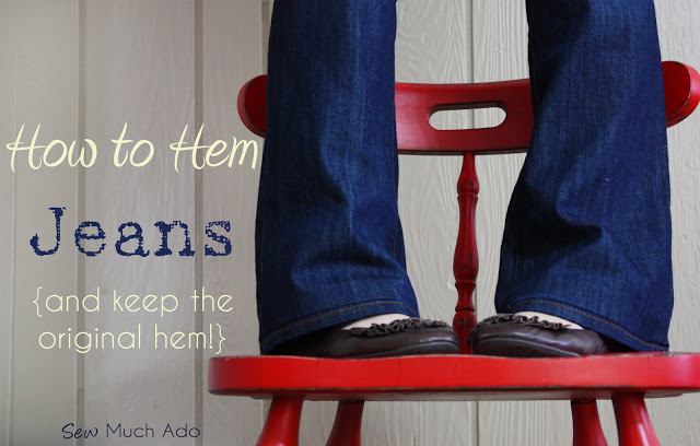 how to hem your jeans keeping the original hem