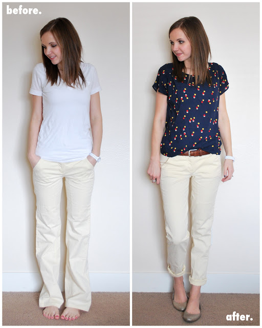 wide leg to tapered leg pants refashion