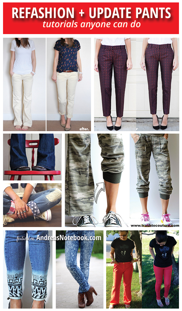 update and refashion pants tutorials