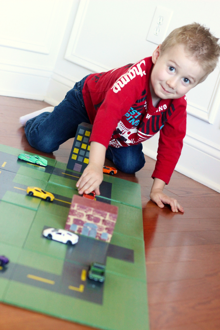 DIY Wooden Car Play Mat Puzzle tutorial